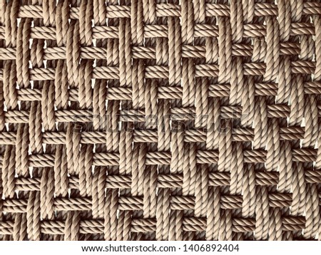 The rope net pattern brown color rope texture.