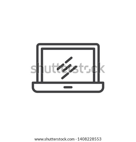 Open laptop screen line icon. linear style sign for mobile concept and web design. Notebook computer display outline vector icon. Symbol, logo illustration. Vector graphics