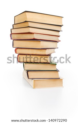 stack of books isolated