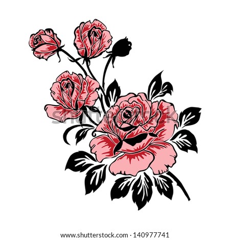 Red rose motif pattern