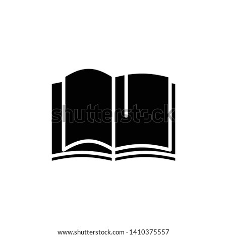folded book icon. black silhouette