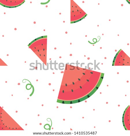 Cute red watermelon. Trandy summer print.