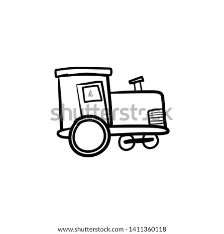 Train toy outline icon doodle 