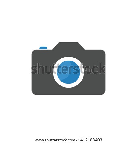 Camera icon, flat photo vector. symbol for web design
