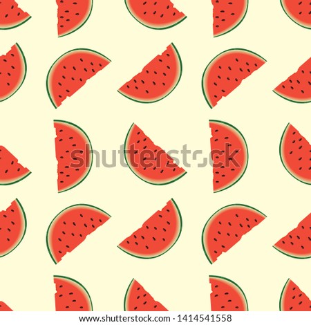 summer seamless vector pattern with watermelon slices