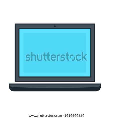Laptop simple icon. Clipart image isolated on white background