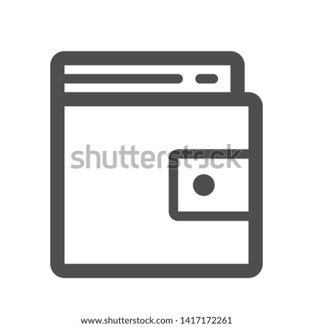 Outline Wallet icon isolated on grey background. Line cash symbol for website design, mobile application, ui. Editable stroke. Vector illustration