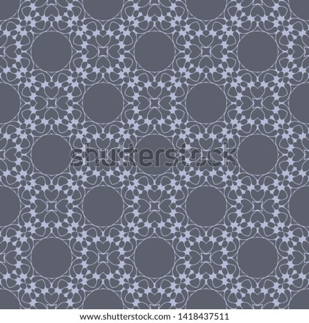 Grey and white pattern with floral abstract ornament