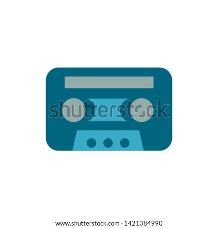 audio cassette tape isolated icon on white background