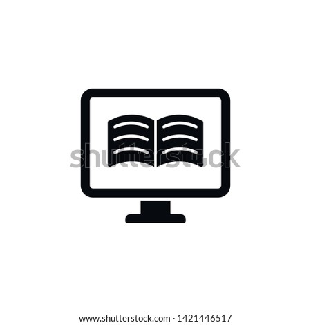 monitor, book, online icon. Simple glyph, flat vector of Online traning icons for UI and UX, website or mobile application