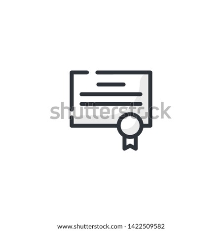 Certificate Vector Illustration, outline sign