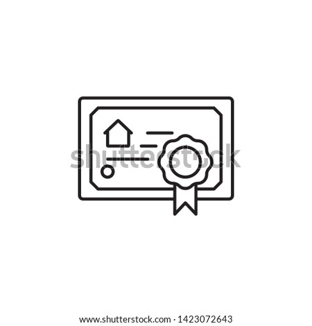 certification, house icon. Simple thin line, outline vector of Real Estate icons for UI and UX, website or mobile application