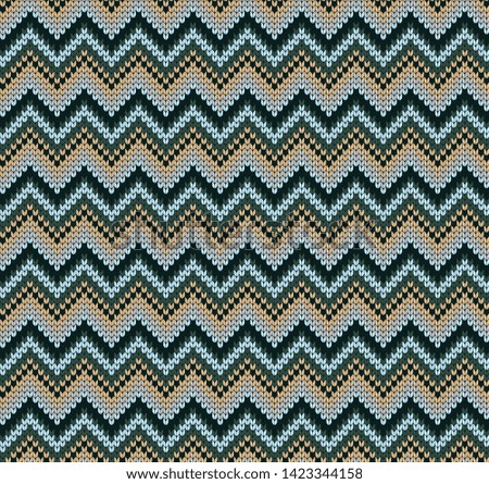 Vector seamless knitted pattern varicolored zigzag