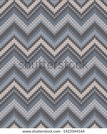 Vector seamless knitted pattern varicolored zigzag