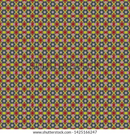Seamless pattern with ditsy flowers. Trendy seamless Floral Pattern in red, yellow and green colors.