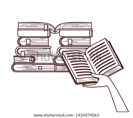 Group of books and banner pennant design