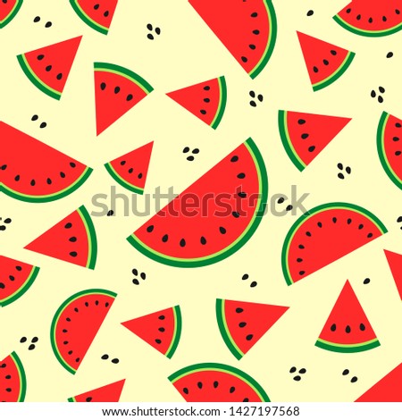 Fresh Watermelon slices pattern vector