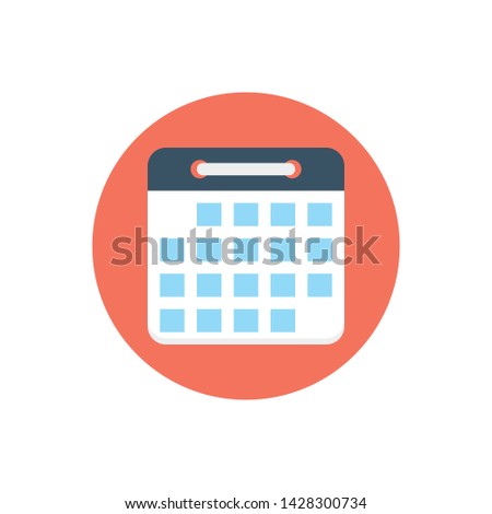 Calendar Vector illustration Flat style icon. 