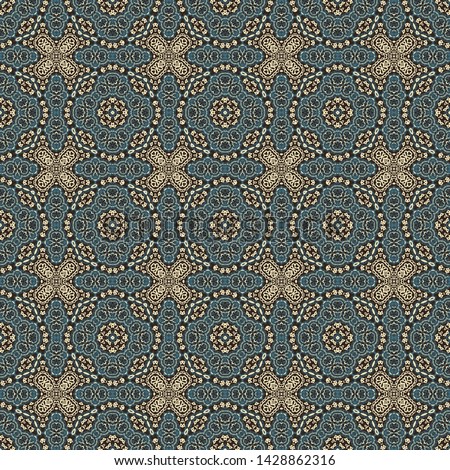 Laced golden - beige seamless ornamental  vector texture,  medieval style