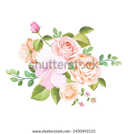 floral design bouquet wedding card template