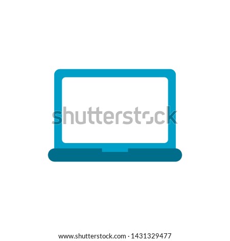 Laptop icon, vector illustration, flat design