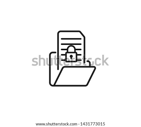 Secure document icon in the folder icon 