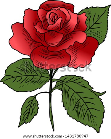 Rose icon isolated on white background. Rose icon in trendy design style