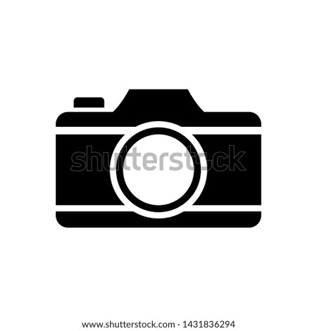 Photo camera vector icon trendy design template illustration.