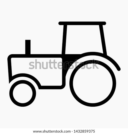New tractor icon isolated minimal single flat linear icon for application and info-graphic. Commercial line vector icon for websites and mobile minimalistic flat design.