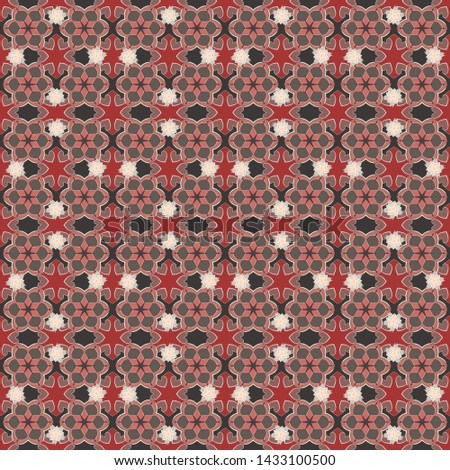 Seamless pattern in orange, gray and pink colors. Seamless little flower pattern in vintage style.