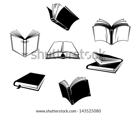 Books icons and symbols set isolated on white background or idea of logo. Jpeg version also available in gallery