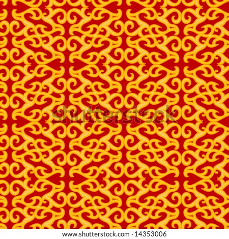 Seamless orange ornament pattern. Vector version is in my portfolio