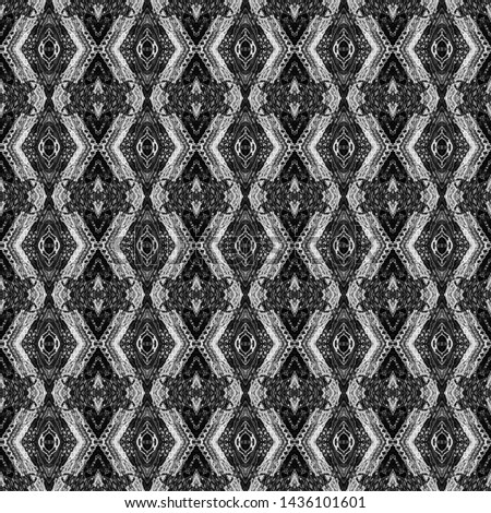 Black and white seamless ikat Persian Carpet. Ethnic texture abstract ornament. Mexican Traditional Carpet Fabric Texture. Arabic,turkish carpet ornament. African textures and traditional motifs.