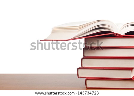 Stack of books on a table 