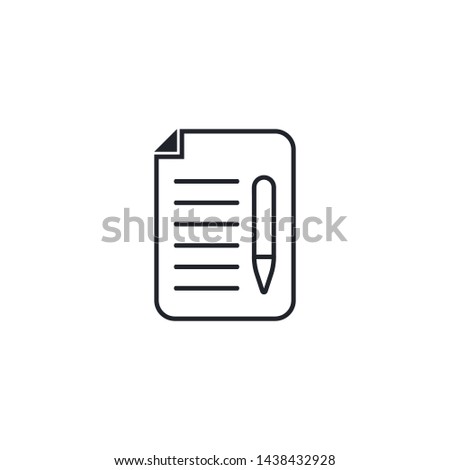 Document With a Pen Icon Vector Illustration. Outline Icon