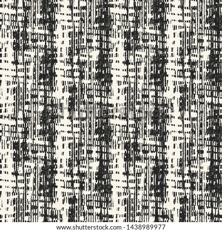 Monochrome Distressed Striped Complexity Textured Background. Seamless Pattern. 