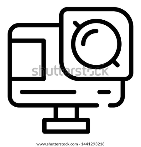 Sports action camera icon. Outline sports action camera vector icon for web design isolated on white background