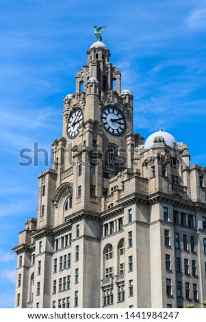 The Royal Liver Building at the Pierhead in Liverpool, England.
A famous landmark which has a liver bird on the top.