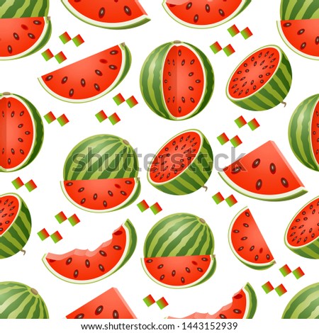 seamless patterns with watermelon shapes, very good in various forms