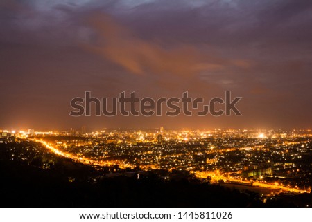 Lights in Hat Yai city at night