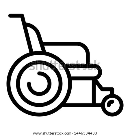 Wheelchair icon. Outline wheelchair vector icon for web design isolated on white background