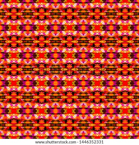 Orange seamless portuguese tiles. Ikat spanish tile pattern. Italian majolica. Mexican puebla talavera. Moroccan, Turkish, Lisbon floor tiles. Ethnic tile design. Tiled texture for flooring ceramic.