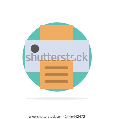Printer, Print, Printing Abstract Circle Background Flat color Icon