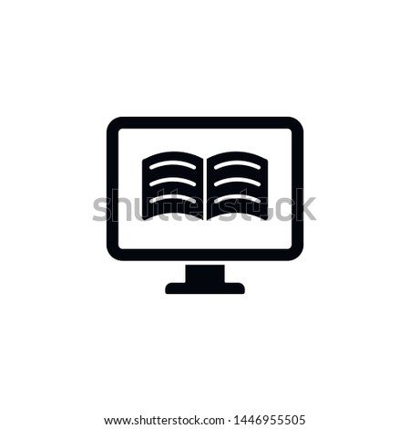 monitor, book, online icon. Simple glyph, flat illustration of Online traning icons for UI and UX, website or mobile application