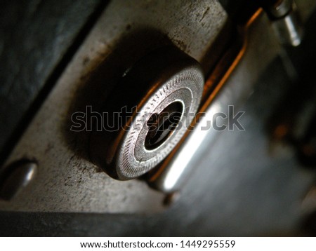 Close up of an old keyhole. Photo shows secret concept.