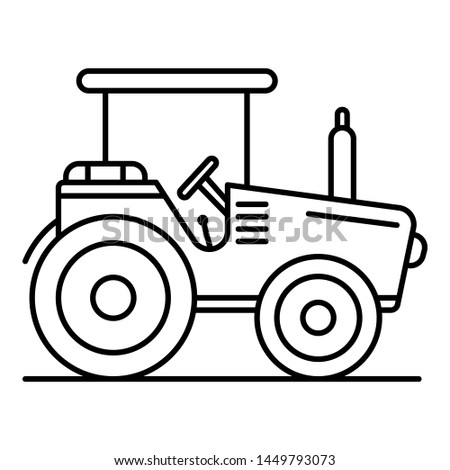 Modern tractor icon. Outline modern tractor icon for web design isolated on white background