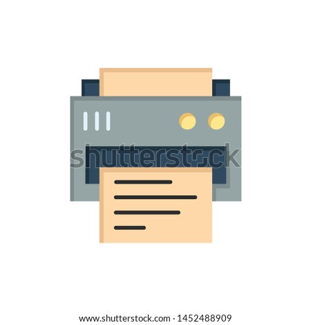 Printer, Print, Printing, Education  Flat Color Icon. Vector icon banner Template