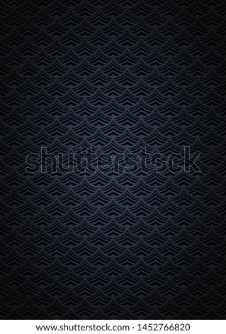 Abstract background of black stylized waves of sea or ocean water, with gradient coloring and darkening to the edges. Vector illustration for web banner design and printing