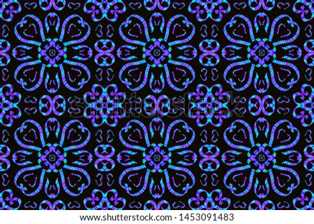 
Seamless endless repeating multicolored bright ornament of different colors
