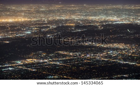 LA aerial view at night